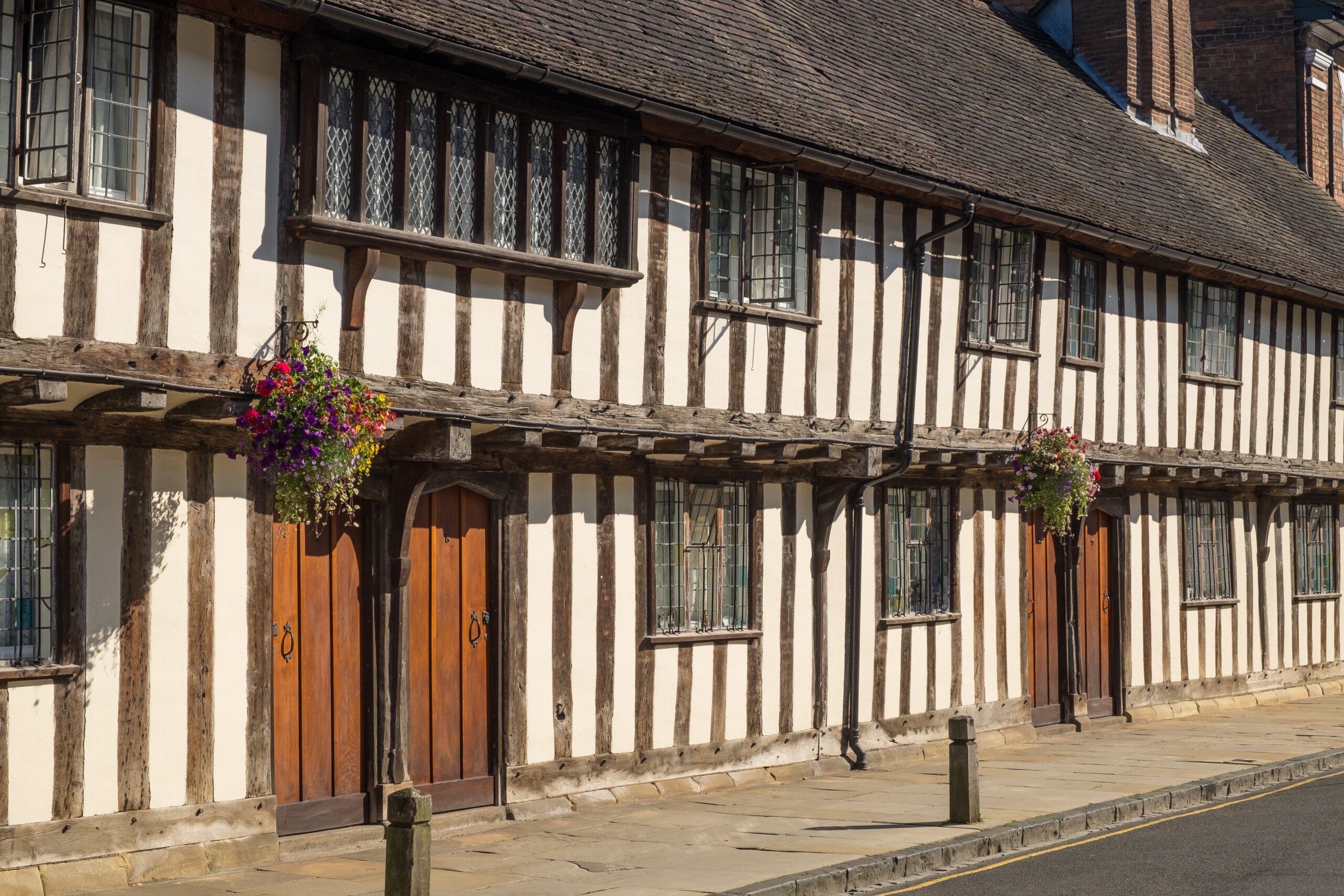 Houses in Stratford-upon-Avon, the birthplace in England of William Shakespeare