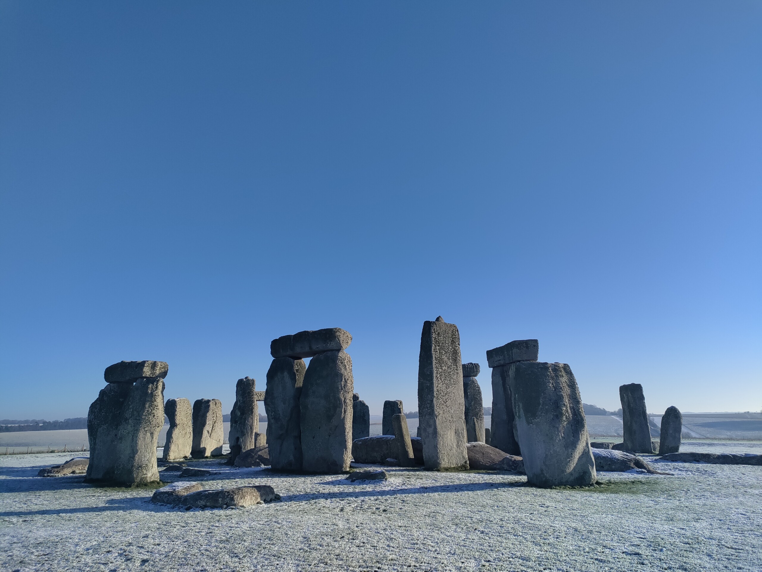 Wiltshire, Stonehenge, stone circle in winter